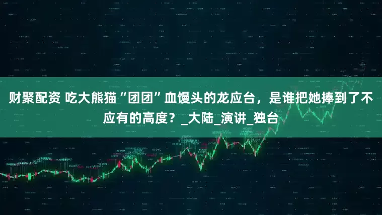 财聚配资 吃大熊猫“团团”血馒头的龙应台，是谁把她捧到了不应有的高度？_大陆_演讲_独台