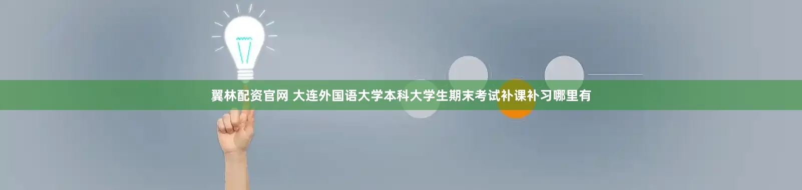 翼林配资官网 大连外国语大学本科大学生期末考试补课补习哪里有